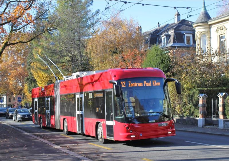 Hess SwissTrolley® 19 DC Nr.24 im Einsatz auf der Linie 12 am 09.11.2019. Foto: J. Lehmann