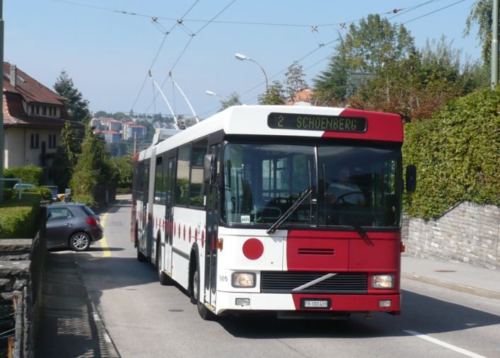 Volvo/Hess/ABB-DUO-Bus 505 war vom 21.06.89 bis 2010 in Dienst, Foto: J. Lehmann