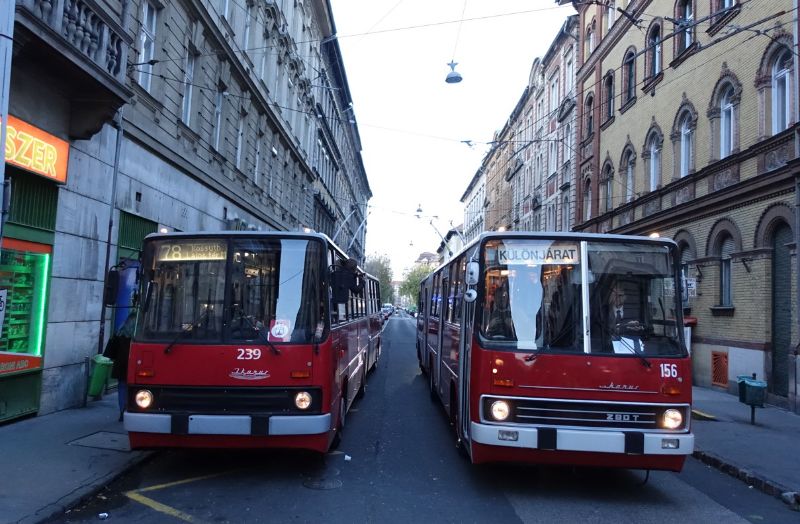 Auf dem Weg zum Depot gab es einen Fotohalt in der Innenstadt mit dem Ikarus 229, der noch zum Wagenpark gehört. Foto: J. Lehmann