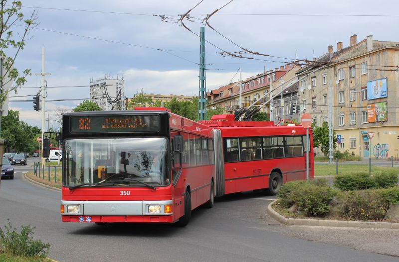 MAN-Trolleybus 350 (ehemals Eberswalde 040) wurde mittlerweile ausgemustert, damit verringert sich deren Anzahl auf 7 Einheiten. Foto: J.Lehmann, 27.4.2019