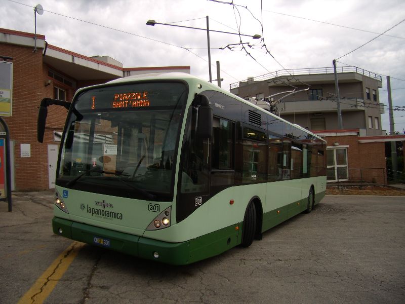 Am 15.07.2019 konnte der Trolleybus 301 an der Endstation Ospedale Clinicizzato festgehalten werden. Foto: Armin Fischer