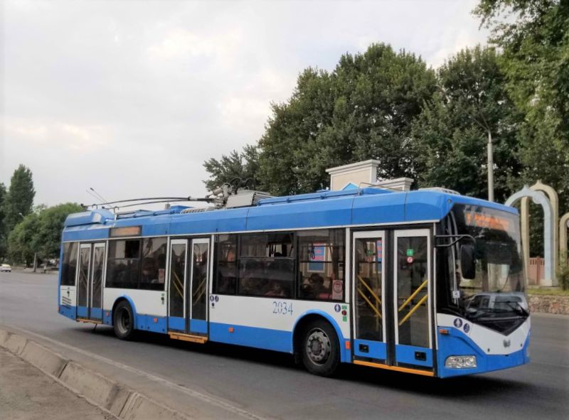 Trolleybus 2034 im Batterie-Modus auf der Linie 9 im Einsatz. Foto: Scaumedes