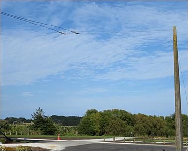 Foxton: Ende der Fahrleitung. Foto: Wayne Duncan