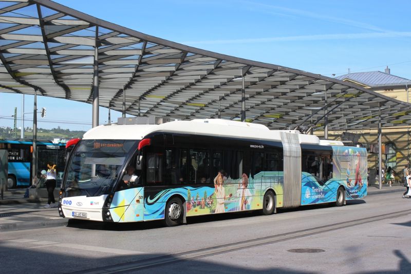 Trolleybus 501, hier am Hauptbahnhof auf Linie 101 am 17.6.2021 | Foto: Jürgen Lehmann