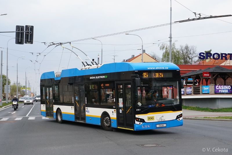 Der Prototyp des Ekova Electron 12T im Einsatz auf der Linie 19. Foto: Vojtěch Cekota