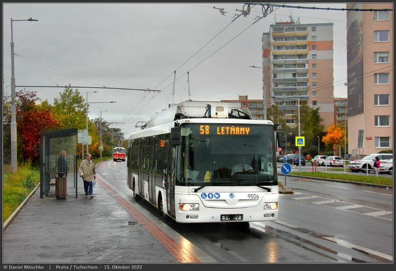 Ergänzend zum 10-Minuten-Takt zur Eröffnung der neuen Linie war der SOR/Skoda Nr.9506 aus Hradec Kralove im Einsatz, der vom 3.5.2018 bis 30.11.2019 bereits in Prag verkehrte. Foto: Daniel Möschke