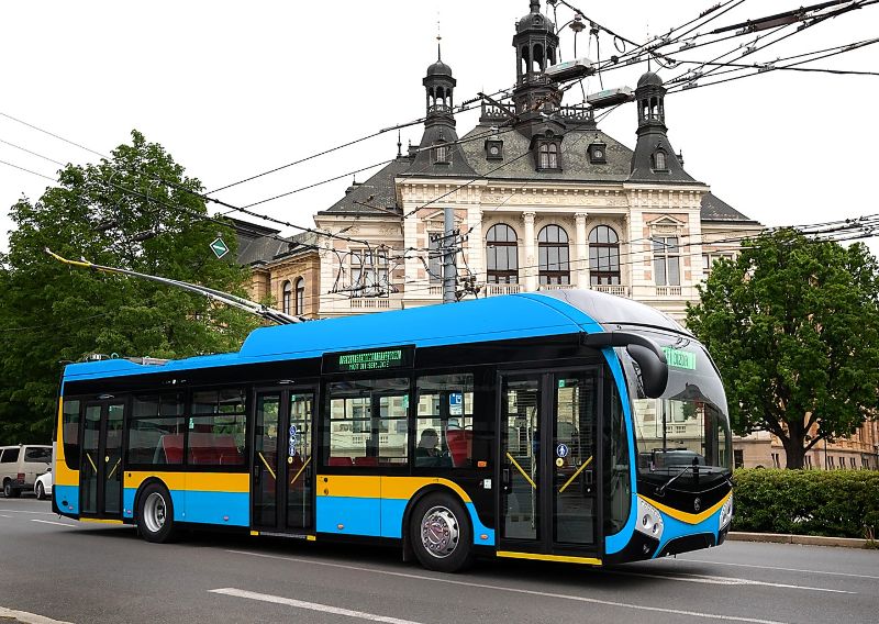 Škoda 32Tr-Trolleybus in der Farbgebung für Sofia. Quelle: Skoda-Group Sofia-visualisation