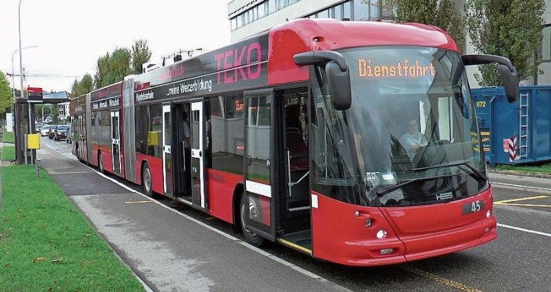 Der Berner Batterie-DGT Nr.45 auf Testfahrt in St. Gallen. Foto: PD/Verkehrsbetriebe St.Gallen, siehe: