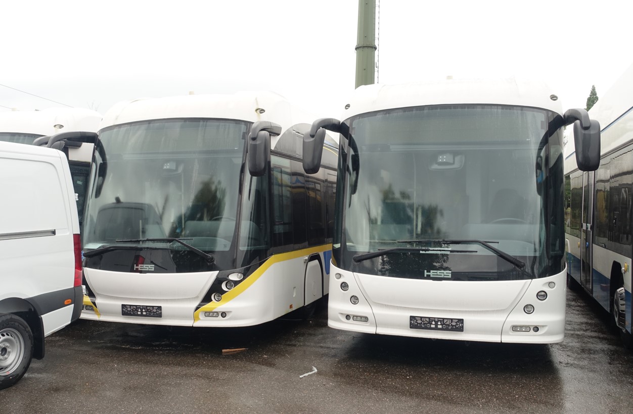 Die ersten seit einigen Jahren bei der Firma Hess abgestellten Trolleybusse für Verona sind nun von der Firma Kiepe komplettiert worden. Foto: J.Lehmann, 21. Juni 2024
