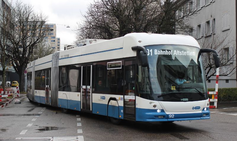 LighTram 92 der VBZ wurde am 4.12021 in Winterthur erprobt. Foto: J. Lehmann, 9.12.19