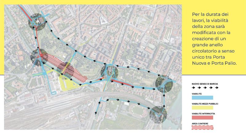 Geplanter Ringverkehr für den allgemeinen Verkehr im Zuge der Baustelle. Zeichnung aus: